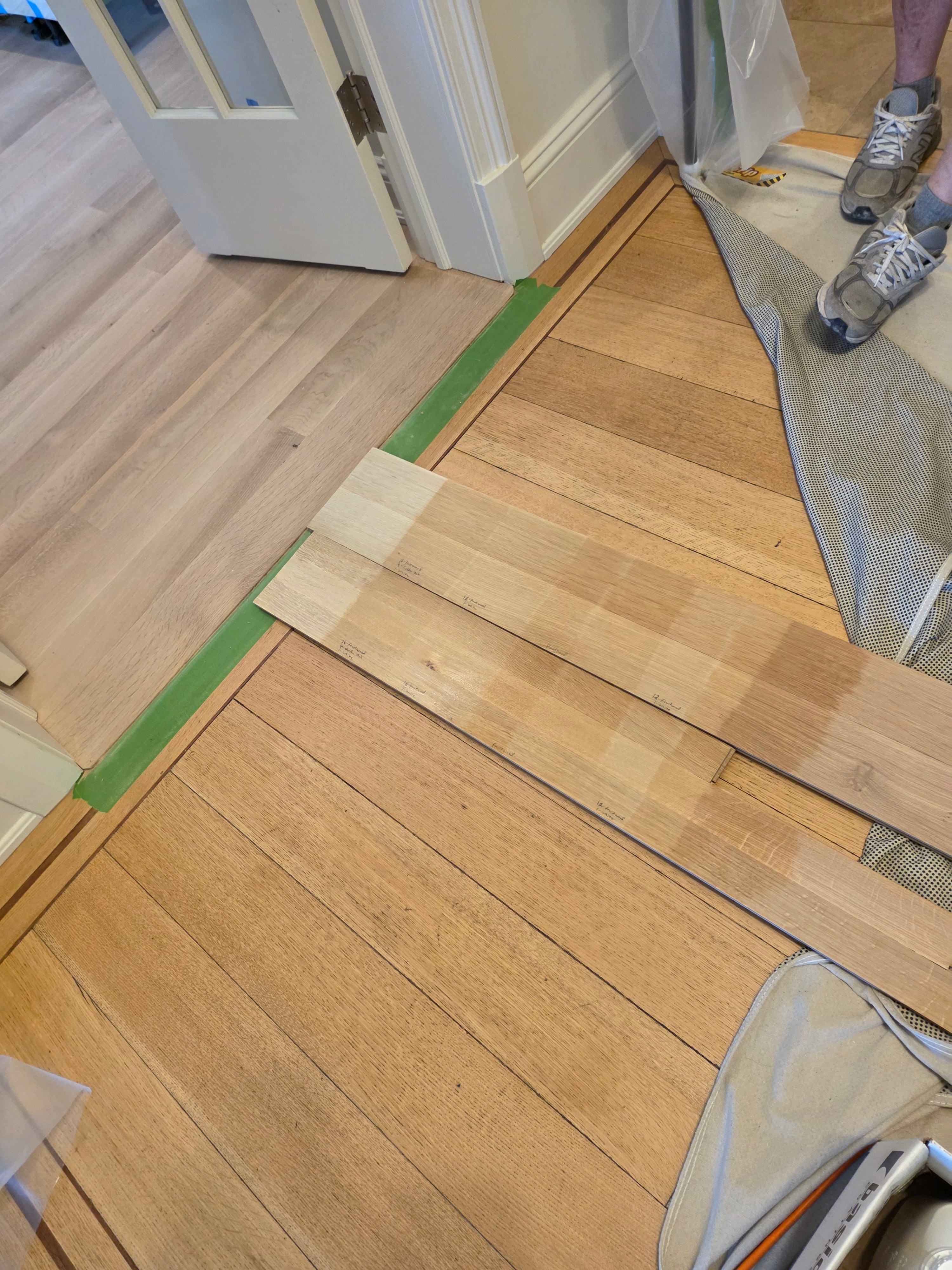 Floor repair and transition work